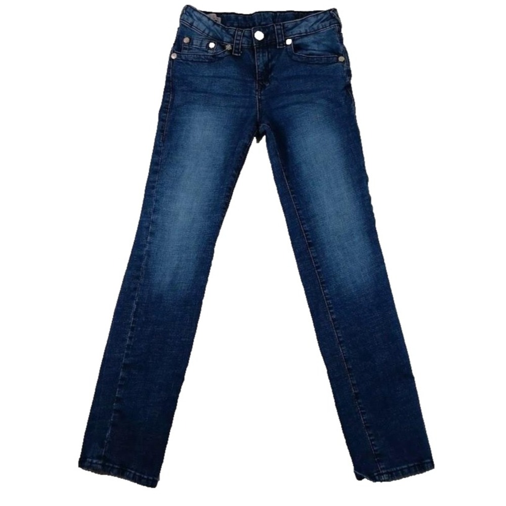 True Religion‎ Jeans Girls 12 Blue Relaxed Slim Stretch Denim Distressed Youth